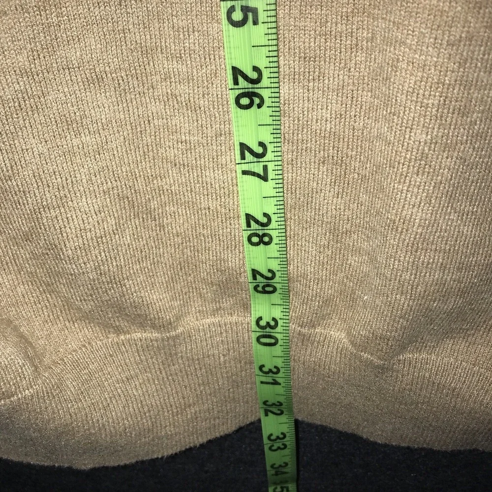 J Crew Factory V Neck Cotton Nylon 5% Merino Wool‎ Blend Sweater Men's XL Camel